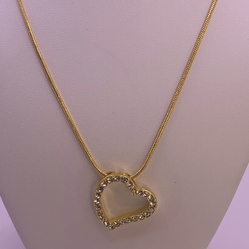 Gold Plated Swarovski Elements Crystal Heart Necklaces